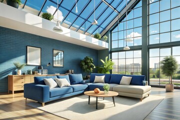 loft-style living room interior