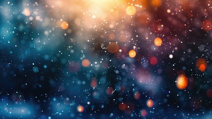 Colorful snowy bokeh background