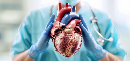 Crosssectional image of the heart displaying muscle layers and interior details, focusing on structural composition, heart crosssection