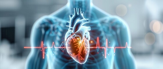 Diagram showing the electrical conduction system of the heart, including the SA node and AV node, heart conduction system