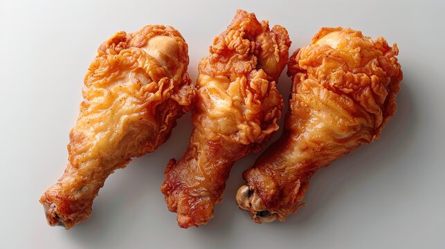 A piece of fried chicken, coated with flour or batter, looks tasty and delicious against a transparent background. This yummy fast food is fried with perfect flavor ingredients, making it an irres