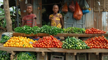 Fototapeta premium Food Security: Ensuring that everyone can access adequate, safe, and nutritious food to meet dietary requirements and lead an active, healthy life. 
