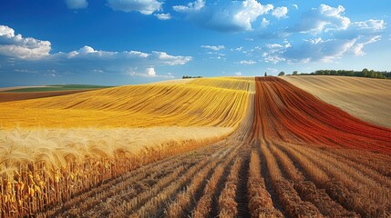 Fototapeta premium Agro-Climatic Zones: Areas determined by specific climatic and soil conditions, impacting crop suitability and farming practices to enhance agricultural output. 