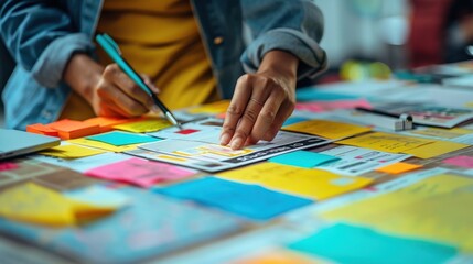 Fototapeta premium Design Thinking: A problem-solving methodology focused on deeply understanding user needs and developing innovative solutions through iterative, creative approaches. 