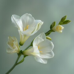 Obraz premium 60. **A detailed freesia with smooth, flowing petals and a subtle fragrance.**