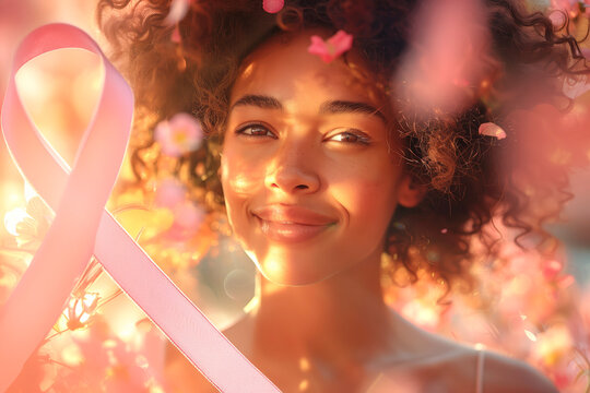 Breast Cancer Awareness Portraits with Pink Ribbon