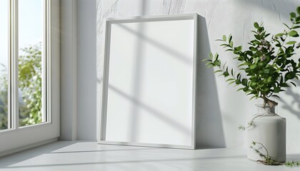 Blank Canvas Frame Interior Design Mockup