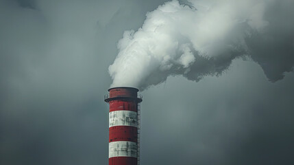 red and white nuclear power plant chimney