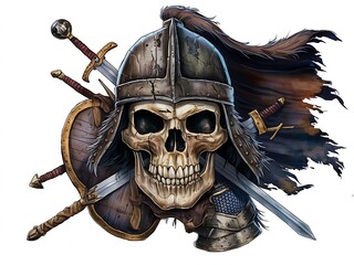 pirate skull with a sword