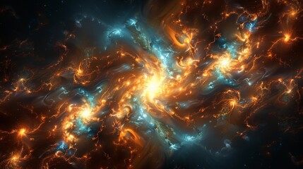 Fototapeta premium abstract image galaxy chaos, cinematic sparkling twirl spinning