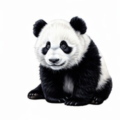 Naklejka premium the AI Image Generator, Portrait of panda bear looking camera isolated