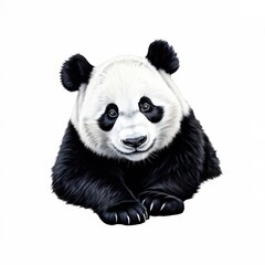 Naklejka premium the AI Image Generator, Portrait of panda bear looking camera isolated
