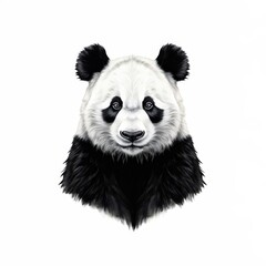 the AI Image Generator, Portrait of panda bear looking camera isolated