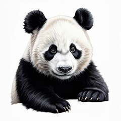 Naklejka premium the AI Image Generator, Portrait of panda bear looking camera isolated