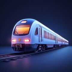 Fototapeta premium the ai generated image, High-speed train on railway