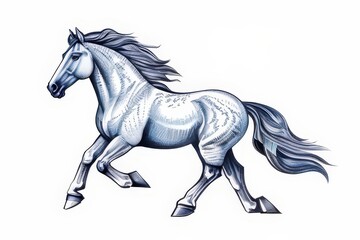 Fototapeta premium the ai generated image, horse running on white background