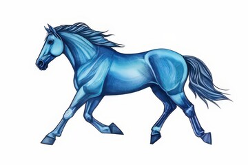 Fototapeta premium the ai generated image, horse running on white background