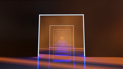 alone in the backrooms liminal space 3d render	
