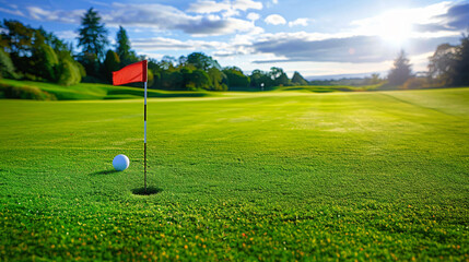 Obraz premium Sunny golf field course