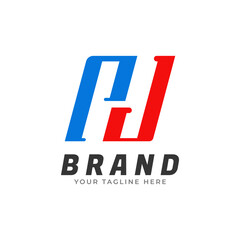 ArtLetter H negative space modern initial logo vector design & Illustration