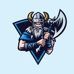 Viking Warrior Mascot Vector Illustration
