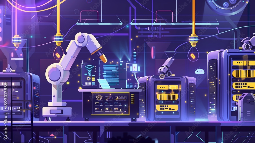 Poster robotics in intelligent manufacturing engineer control automation real time monitoring