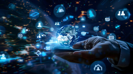 Title Global Digital Network Connection Concept

Suitable for technology blogs, social media marketing, global communication themes, internet connectivity illustrations, and networking presentations.