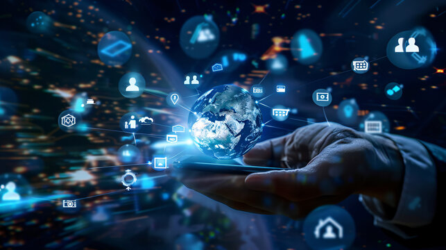 Title Global Digital Network Connection Concept

Suitable for technology blogs, social media marketing, global communication themes, internet connectivity illustrations, and networking presentations.