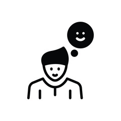 Black solid icon for sense of humor