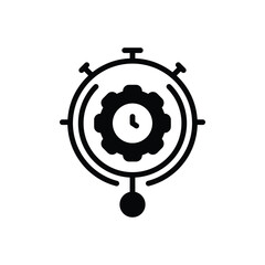 Black solid icon for time management