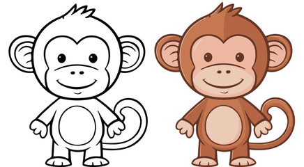 monkey coloring book image