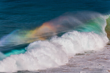 Rainbow light in the Waves at Whale Beach