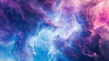 Abstract Nebula in Pink and Blue Hues