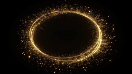 Golden Sparkles Circle Background