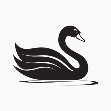 recommend clip art: Elegant black swan silhouette design