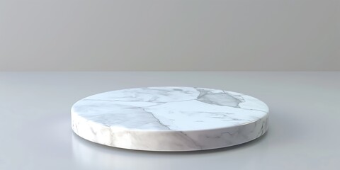 Marble Stand with Reflective Base A white marble stand with a reflective base, adding depth and elegance to the product presentation.