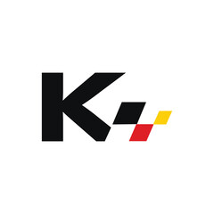 Fototapeta premium Letter K Flag Race Logo Icon Vect