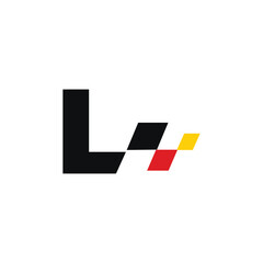 Letter L Flag Race Logo Icon Vect