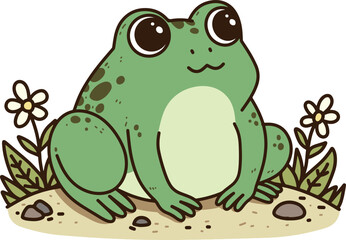 Cute frog cartoon illustrations 