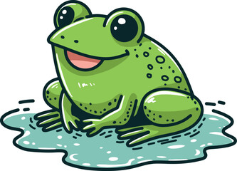 Cute frog cartoon illustrations 