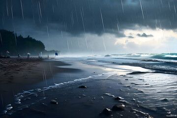 beach-with-heavy-rain