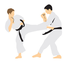 karate sports people player illustration 