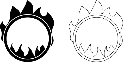 circus fire ring icon set © Sutana