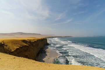 Paracas, Peru: Supay beach and coastline in the Paracas peninsula along the Pacific Ocean in Peru in south America