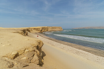 Paracas, Peru: Supay beach and coastline in the Paracas peninsula along the Pacific Ocean in Peru in south America