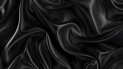 Obraz premium Black drapery silk fabric luxury background.