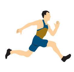 marathon runner  sportsman illustration full isolated