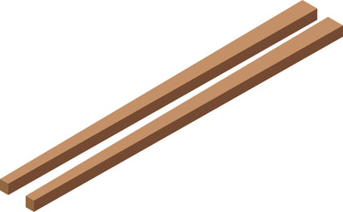 Two wooden chopsticks are lying diagonally, ready to be used for a delicious asian meal