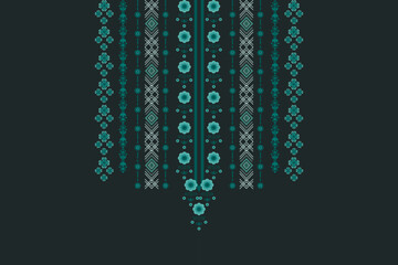 Neckline embroidery Aztec geometric elements decoration pattern. Native tribal texture graphic design for neck pattern, necklace, border decor, wallpaper, wrapping, decorative, background, collar