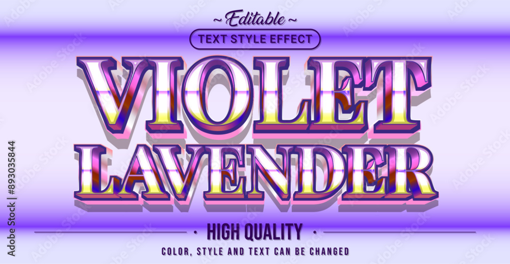 Poster Editable text style effect - Violet Lavender text style theme.